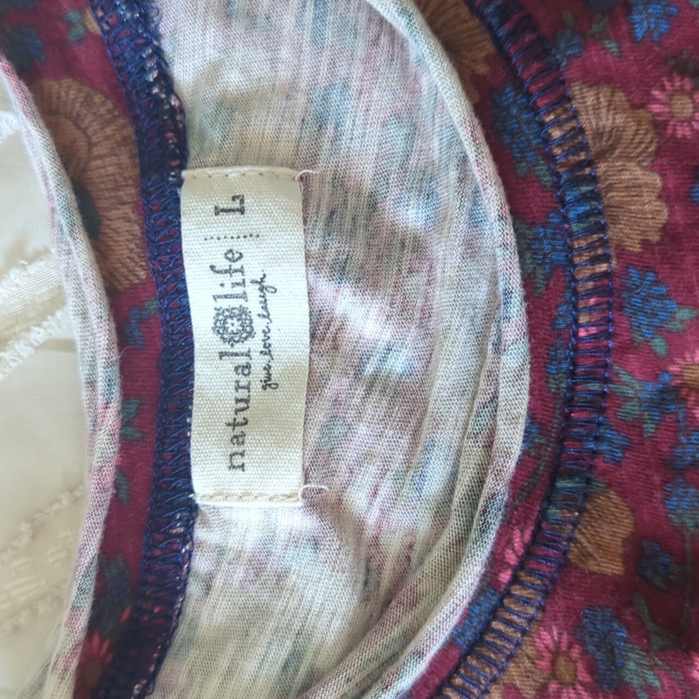 Natural Life Multicolor Floral Top Size L Y2kstyle - Picture 2 of 7